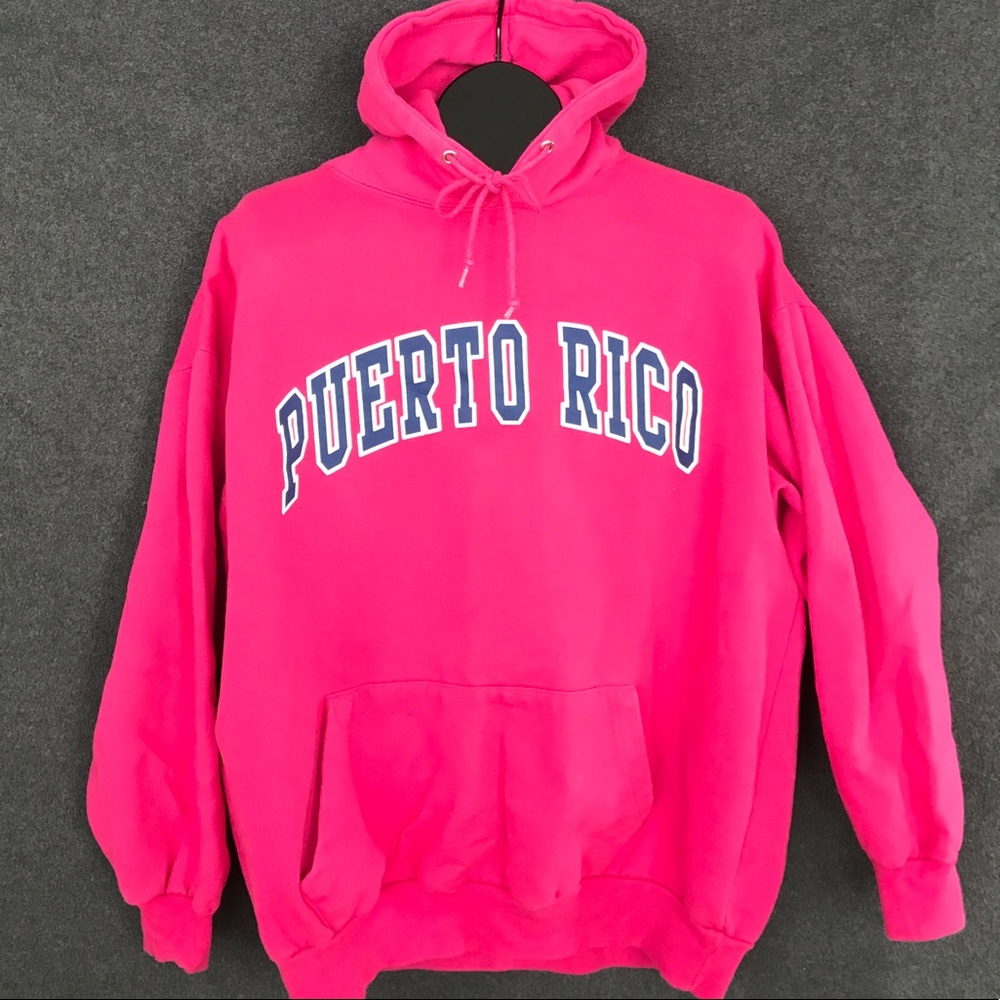 Hot pink Puerto Rico hooded sweatshirt